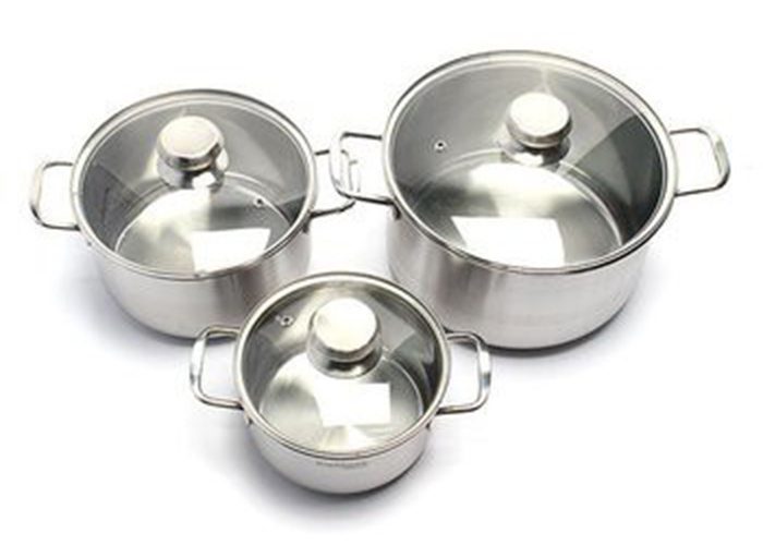 Bộ nồi inox cao cấp 3 đáy nắp kính FiveStars FS06CG