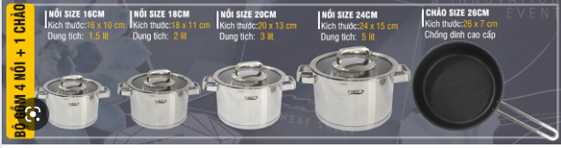Bộ nồi từ 5 món Chefs EH-CW6304 - Hàng chính hãng