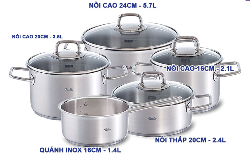 Bộ nồi 5 món Fissler Las Vegas - Hàng chính hãng
