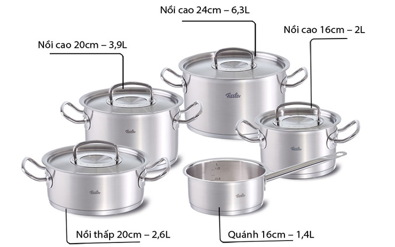 Bộ nồi 5 món Fissler Original Pro - Hàng chính hãng