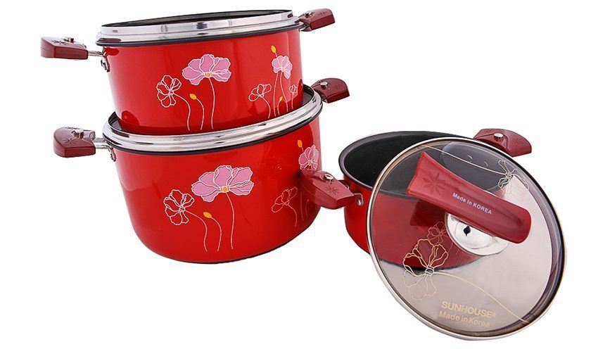 Bộ nồi Anod đáy từ Sunhouse SHG1131 - Hàng chính hãng