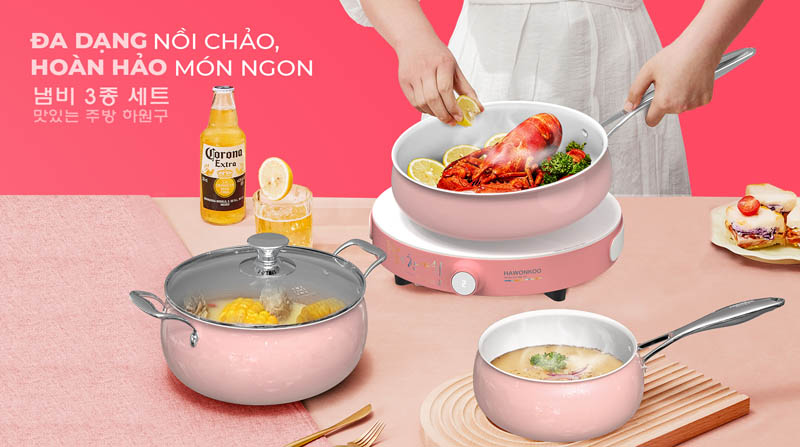 Bộ nồi Hawonkoo CWH-070-PK - Hàng chính hãng