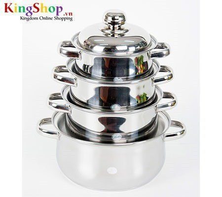 Bộ nồi Hollow 8 pcs Happy Cook HC08CHL  - Hàng chính hãng