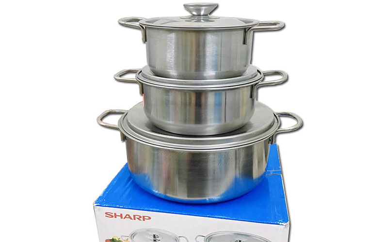 Bộ nồi Inox 3 món Sharp PR-HECS1 - Hàng chính hãng