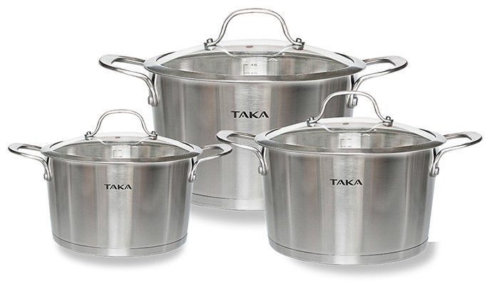 Bộ nồi inox Taka NI03V 3 đáy cao cấp - Hàng chính hãng