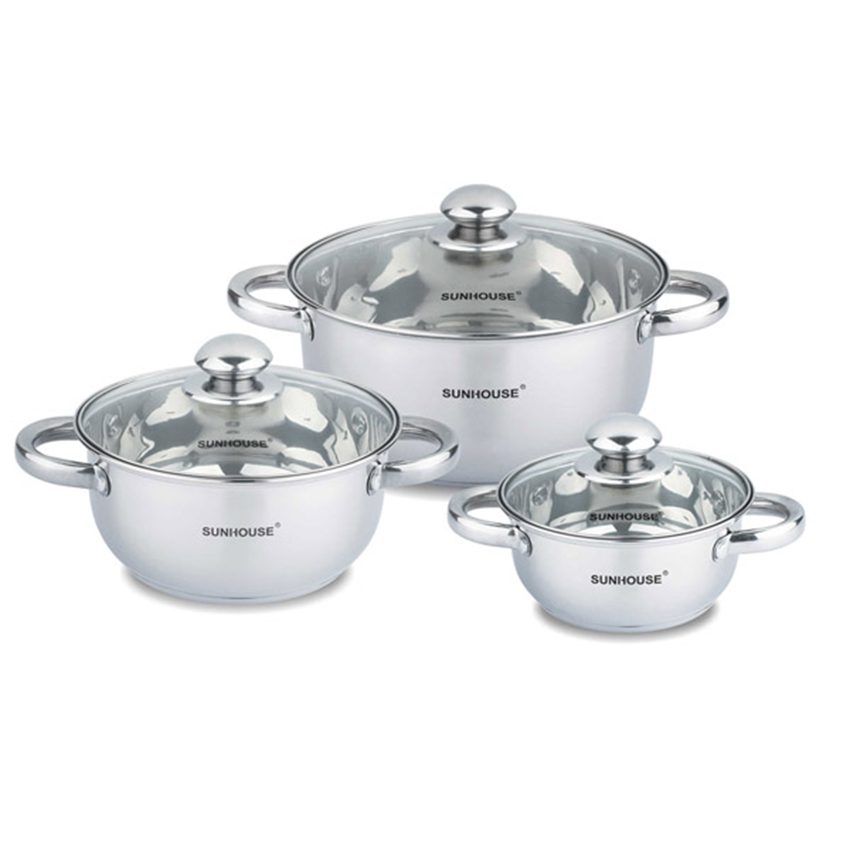Bộ nồi Inox Sunhouse SH334 - Hàng chính hãng