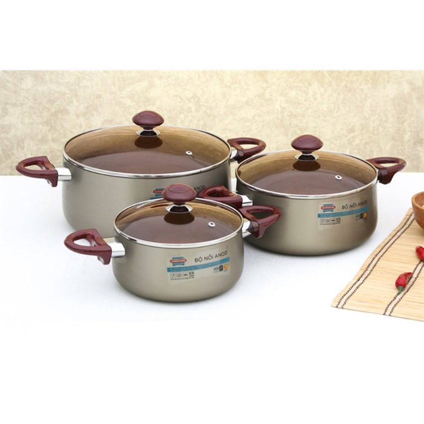 Bộ nồi Anod Sunhouse SH8831QT - Hàng chính hãng