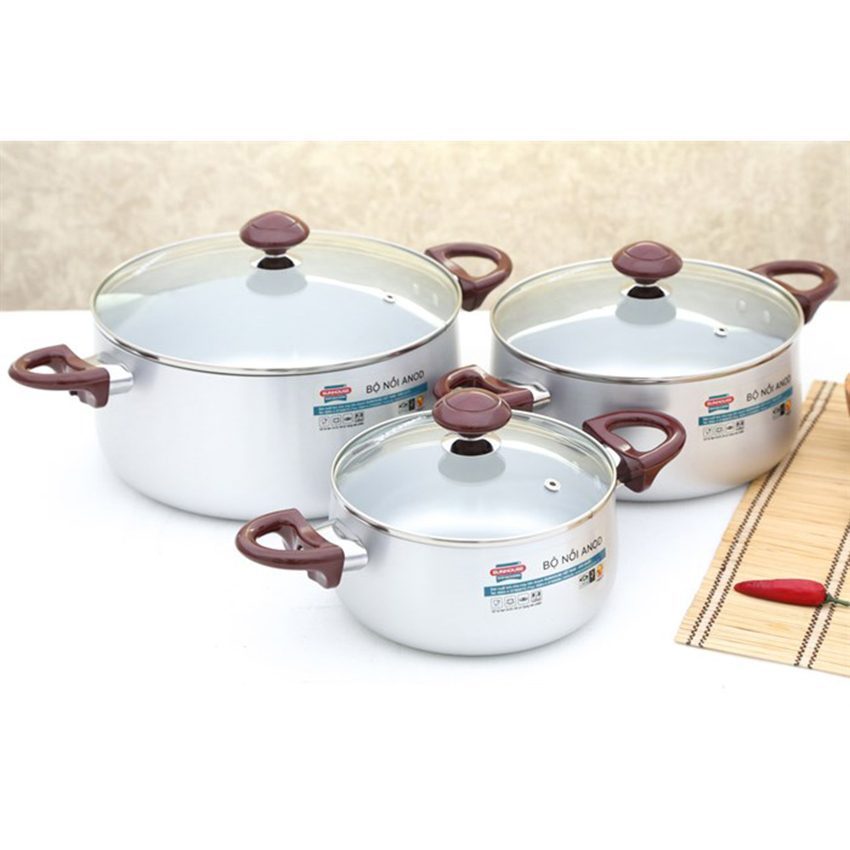 Bộ nồi Anod Sunhouse SH8833QT - Hàng chính hãng