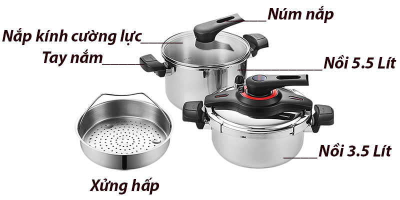 Bộ nồi áp suất inox PoongNyun VGPC2-SET - Hàng chính hãng
