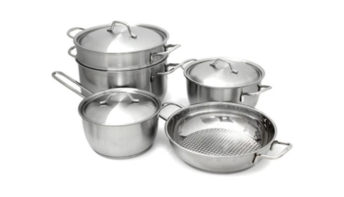 Bộ 5 nồi chảo 3 đáy nắp inox FiveStar FS08C - Hàng chính hãng