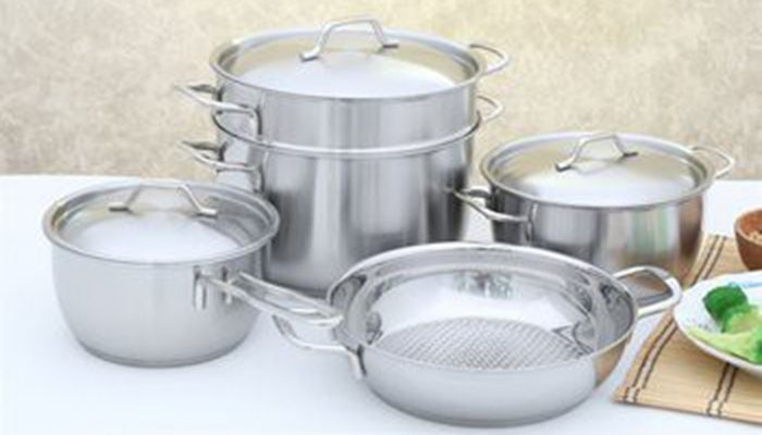 Bộ 5 nồi chảo 3 đáy nắp inox FiveStar FS08C - Hàng chính hãng