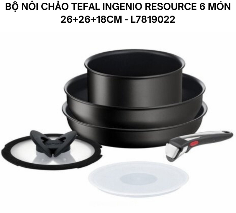 Bộ nồi chảo 6 món Tefal L7819022 - Hàng chính hãng