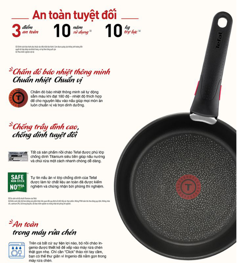 Bộ nồi chảo 6 món Tefal L7819022 - Hàng chính hãng