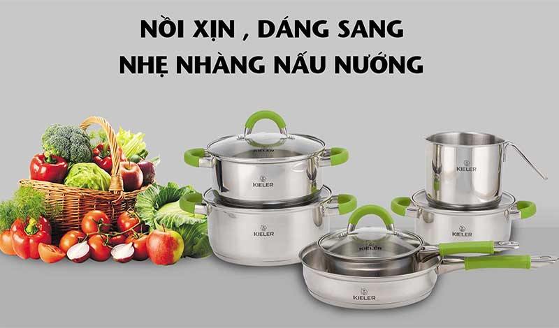 Bộ nồi chảo inox 6 món cao cấp Kieler RW1003 - Hàng chính hãng