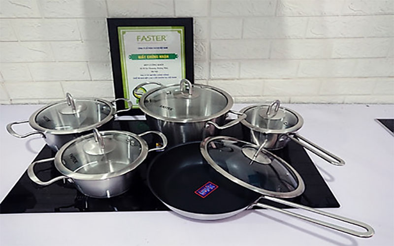 Bộ nồi chảo inox Faster Utility - Hàng chính hãng