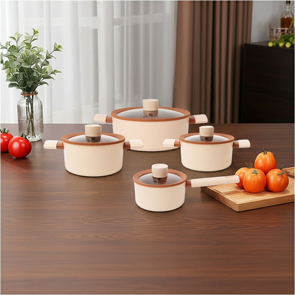 Bộ nồi chống dính Ceramic Elmich Mocha EL5243MC04 - Hàng chính hãng