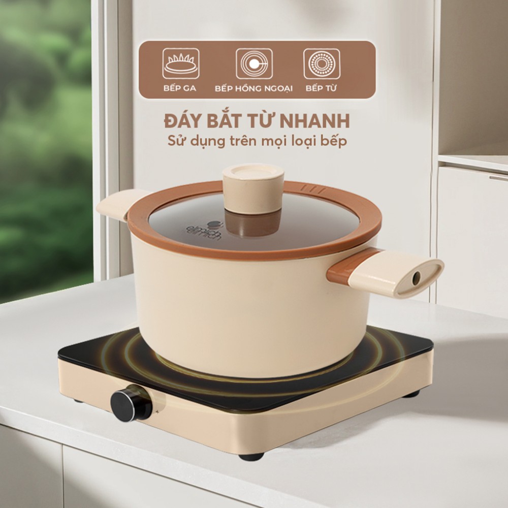 Bộ nồi chống dính Ceramic Elmich Mocha EL5243MC04 - Hàng chính hãng
