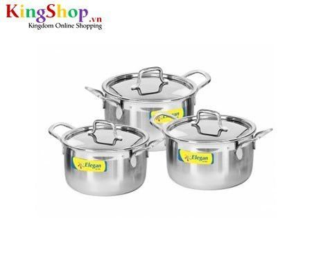 Bộ nồi Elegan Happy Cook EL06SRY  - Thiết kế tinh tế - Hàng chính hãng