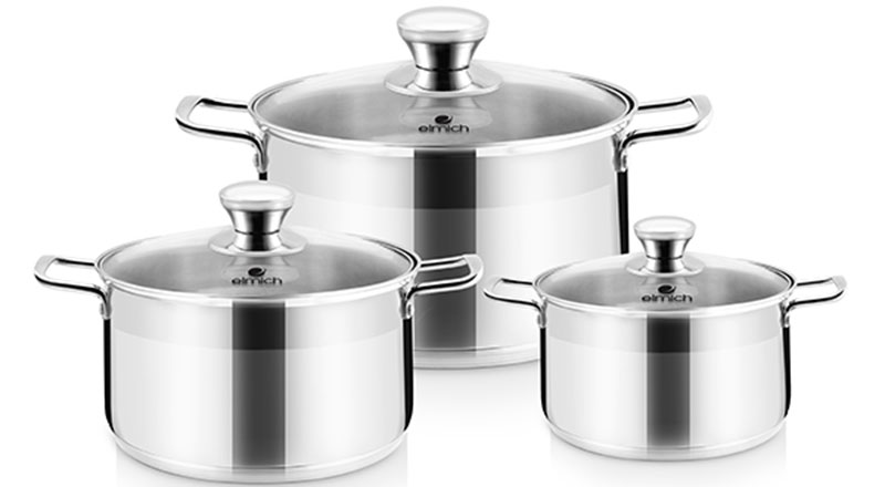 Bộ nồi inox 3 chiếc Elmich 2353366 - Hàng chính hãng