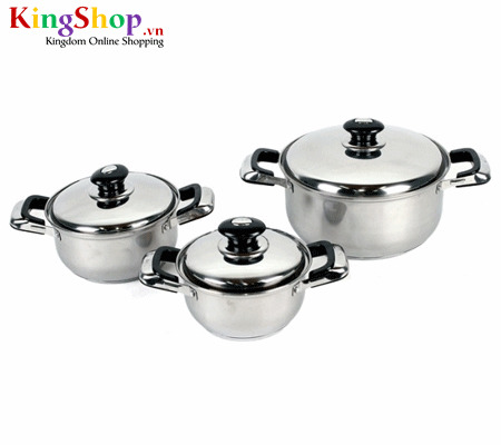 Bộ nồi inox 3 đáy Goldsun GE02-3306SG - Hàng chính hãng