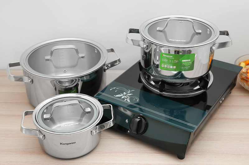 Bộ nồi Inox cao cấp Kangaroo KG304IP1 - Hàng chính hãng