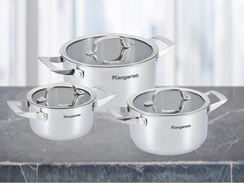 Bộ nồi inox cao cấp Kangaroo KG304IP2 - Hàng chính hãng