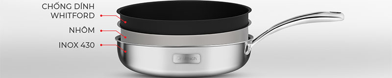 Bộ nồi chảo inox cao cấp 3 lớp đáy liền Elmich Trimax 2353742 - Hàng chính hãng