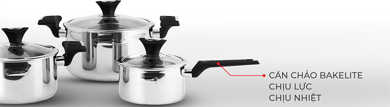 Bộ nồi Inox 3 lớp cao cấp đáy liền Elmich Trimax XP EL-3755 - Hàng chính hãng