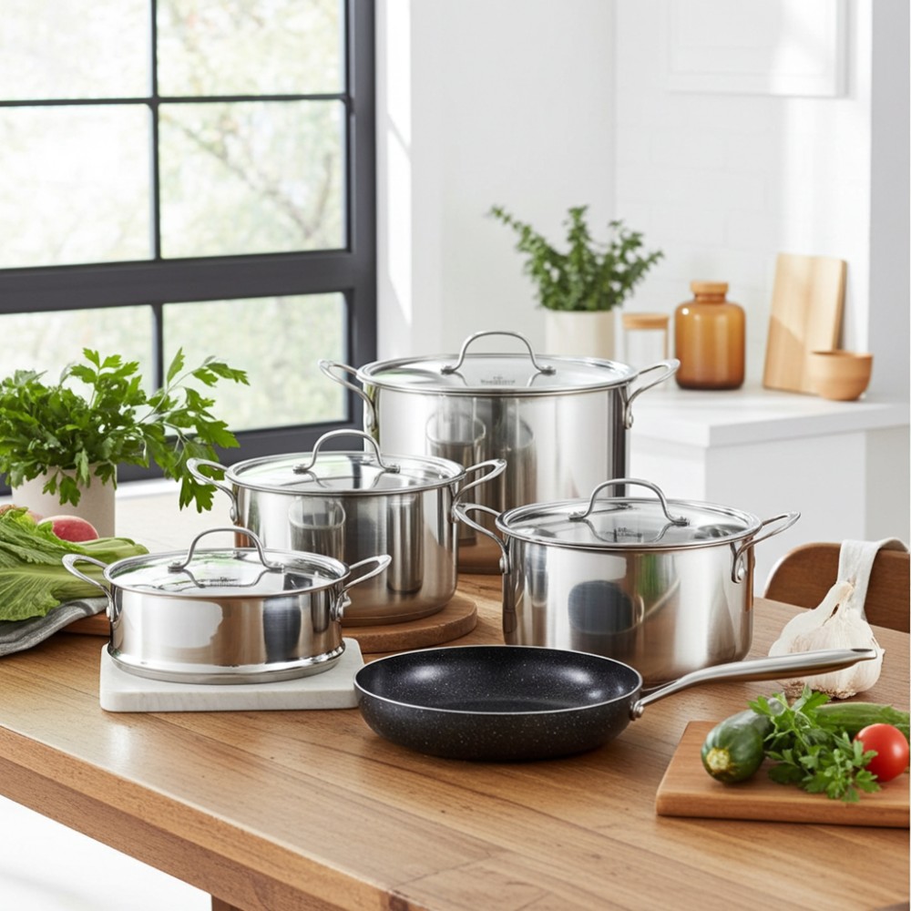 Bộ nồi Inox 3 lớp đúc liền khối Kalpen Kampfer KF3 - Hàng chính hãng