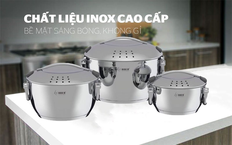 Bộ nồi inox 3 món Arber PHANTOM - Hàng chính hãng