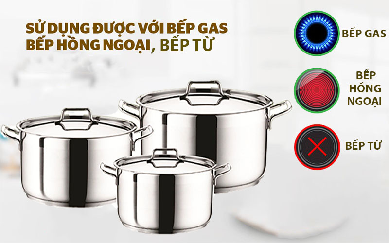 Bộ nồi inox 3 món Faber Diamond 3717