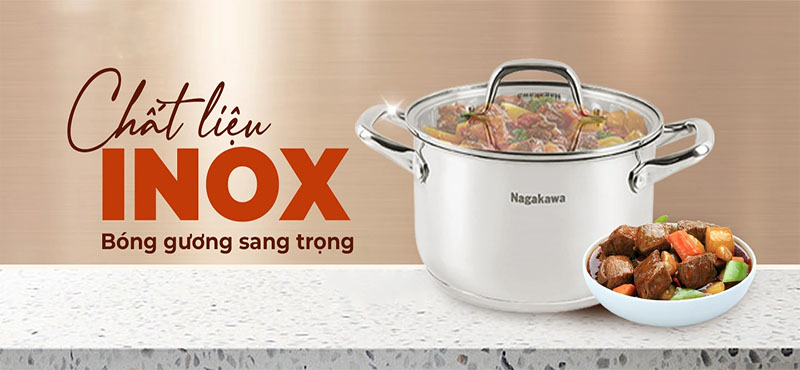 Bộ nồi inox 3 món Nagakawa NAG1360 - Hàng chính hãng