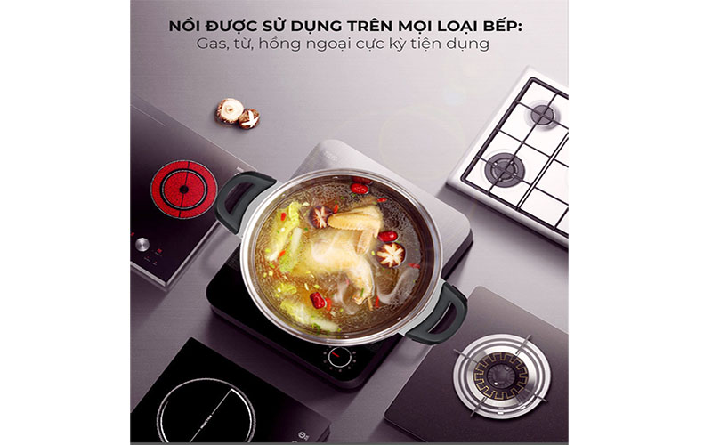 Bộ nồi inox 4 đáy Nagakawa NAG1303 - Hàng chính hãng