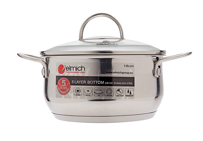 Bộ nồi inox 5 đáy Elmich Celestine 3 chiếc 18 - 24 - 28 - Hàng chính hãng
