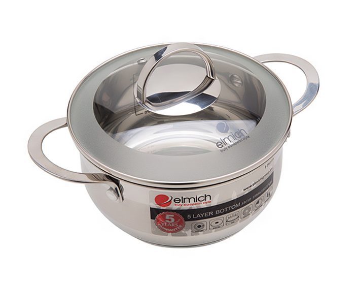 Bộ nồi inox 5 đáy Elmich Celestine 3 chiếc 18 - 24 - 28 - Hàng chính hãng