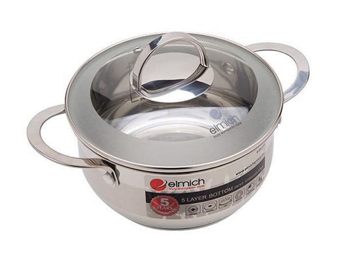 Nắp nồi inox 5 đáy Elmich Celestine 5 chiếc 18-20-22-24-28