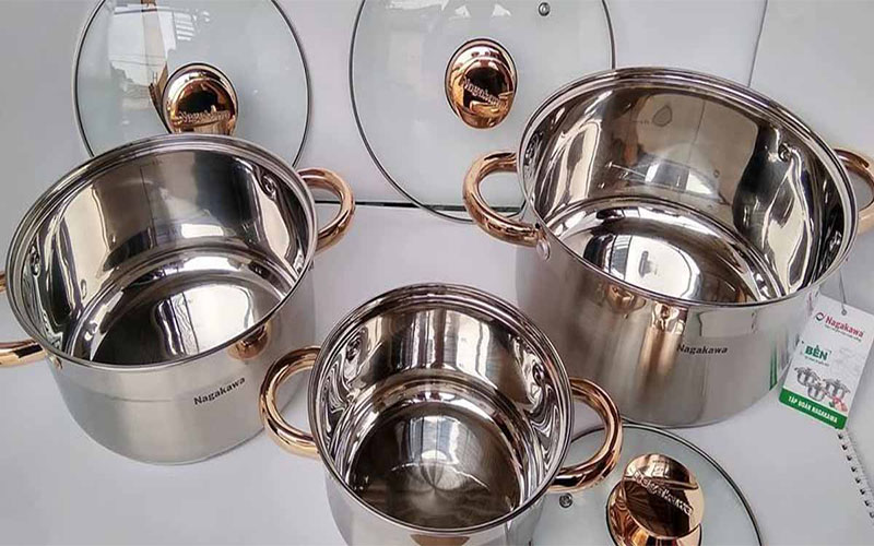 Bộ nồi inox 5 đáy Nagakawa NAG1301 - Hàng chính hãng