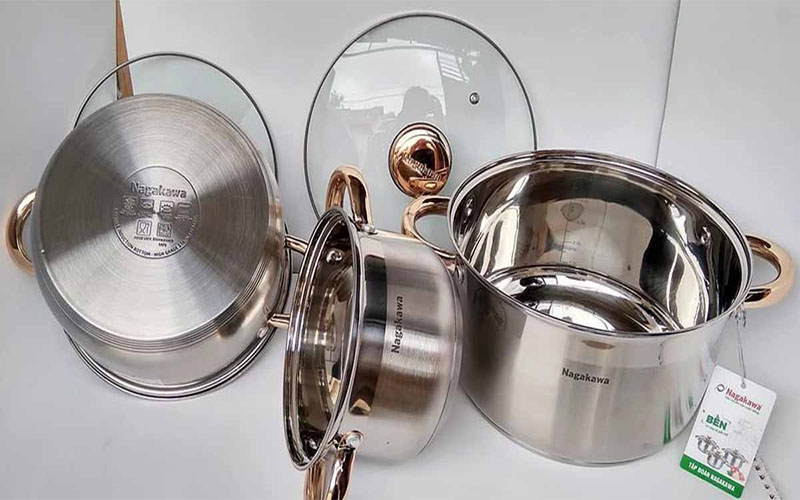 Bộ nồi inox 5 đáy Nagakawa NAG1301 - Hàng chính hãng