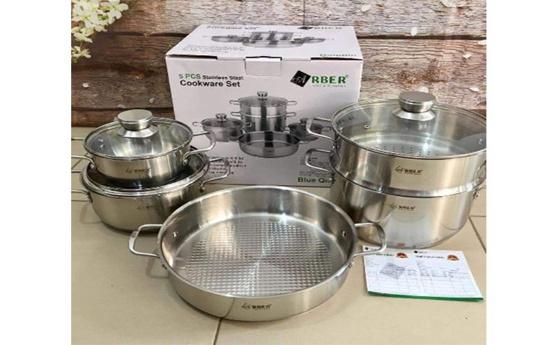 Bộ nồi inox 5 món Arber Blue Quartz