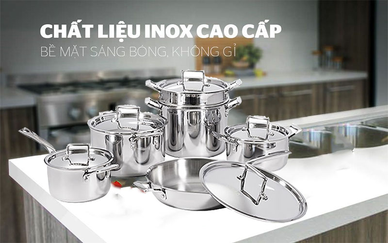 Bộ nồi inox 5 món Saiko Silver 06 - Hàng chính hãng