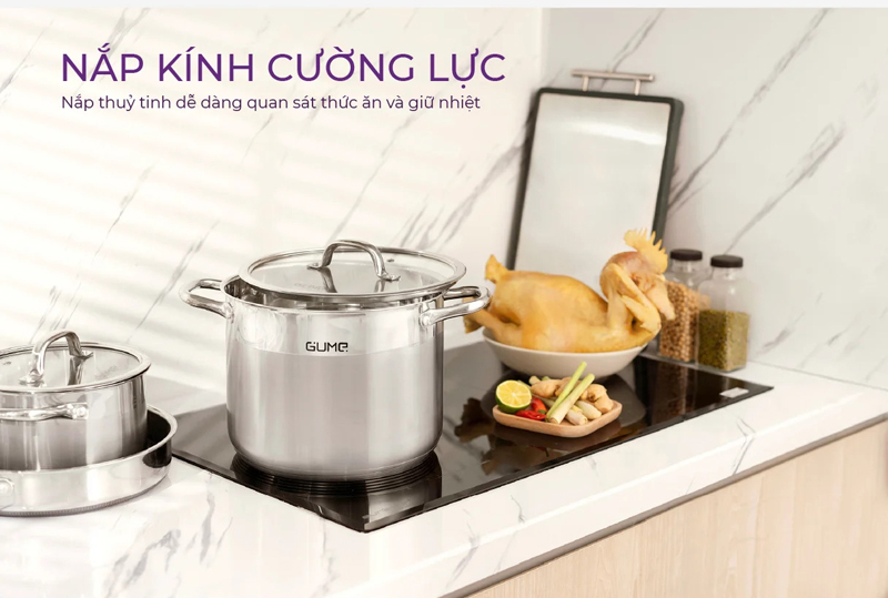 Bộ nồi inox 5 món Gume GMPPS-2201 - Hàng chính hãng