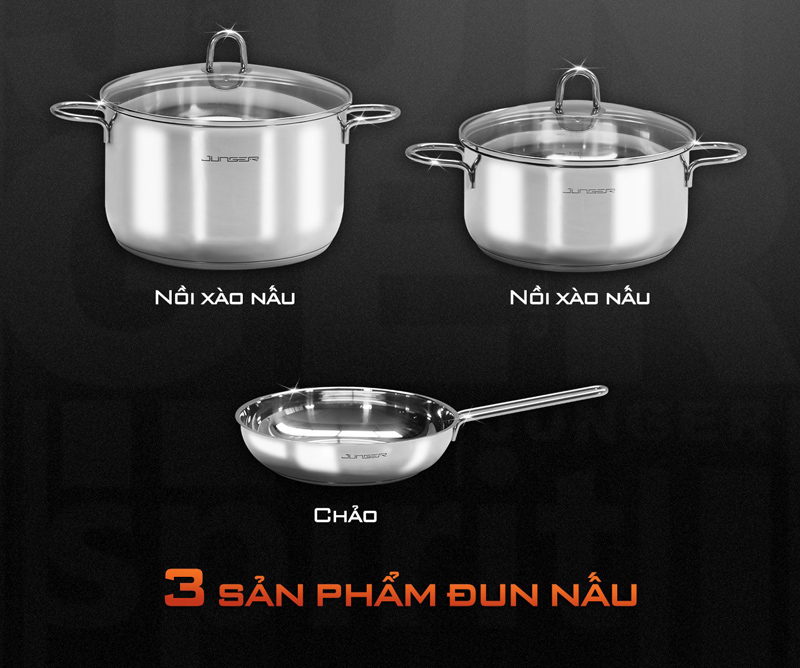 Bộ nồi inox 5 chi tiết Junger CWJ-050 - Hàng chính hãng
