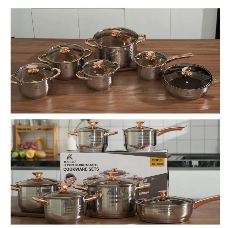 Bộ nồi inox 6 món Kailer KL-8828 - Hàng chính hãng