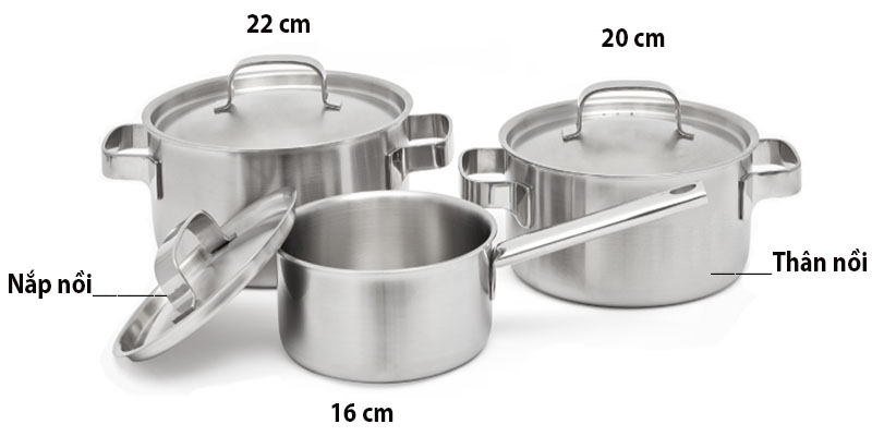 Bộ nồi inox 6 món Malloca SA-2030 - Hàng chính hãng