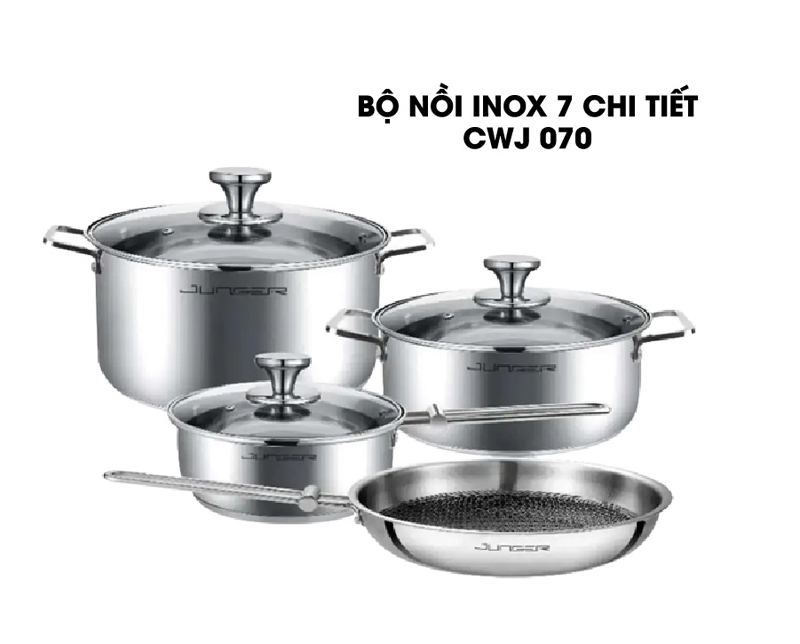Bộ nồi inox 7 món Junger CWJ-070  - Hàng chính hãng