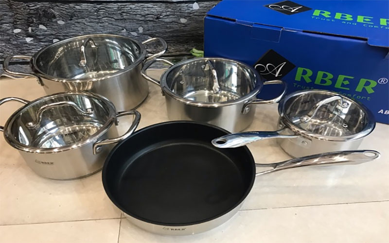 Bộ nồi inox Arber AB05PLUS - Hàng chính hãng