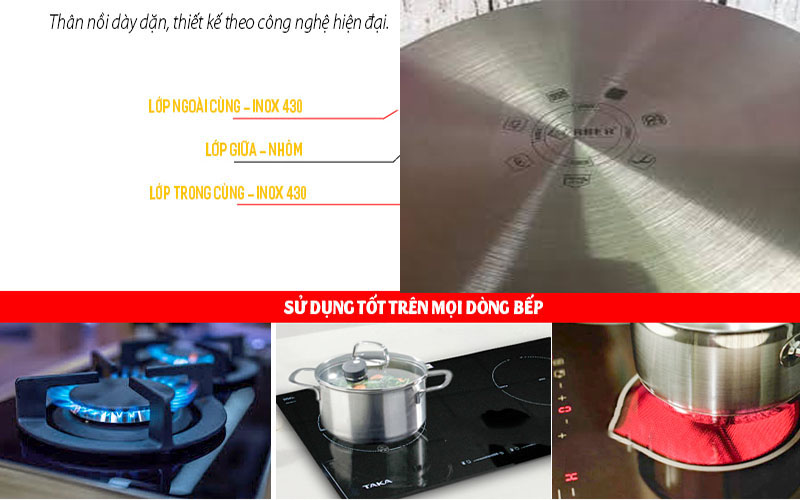 Bộ nồi inox Arber AB06CC