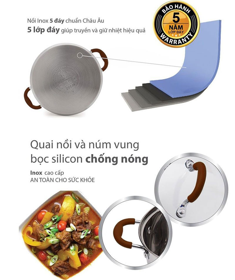 Bộ nồi inox Smartcook Elmich SM3334 - Hàng chính hãng