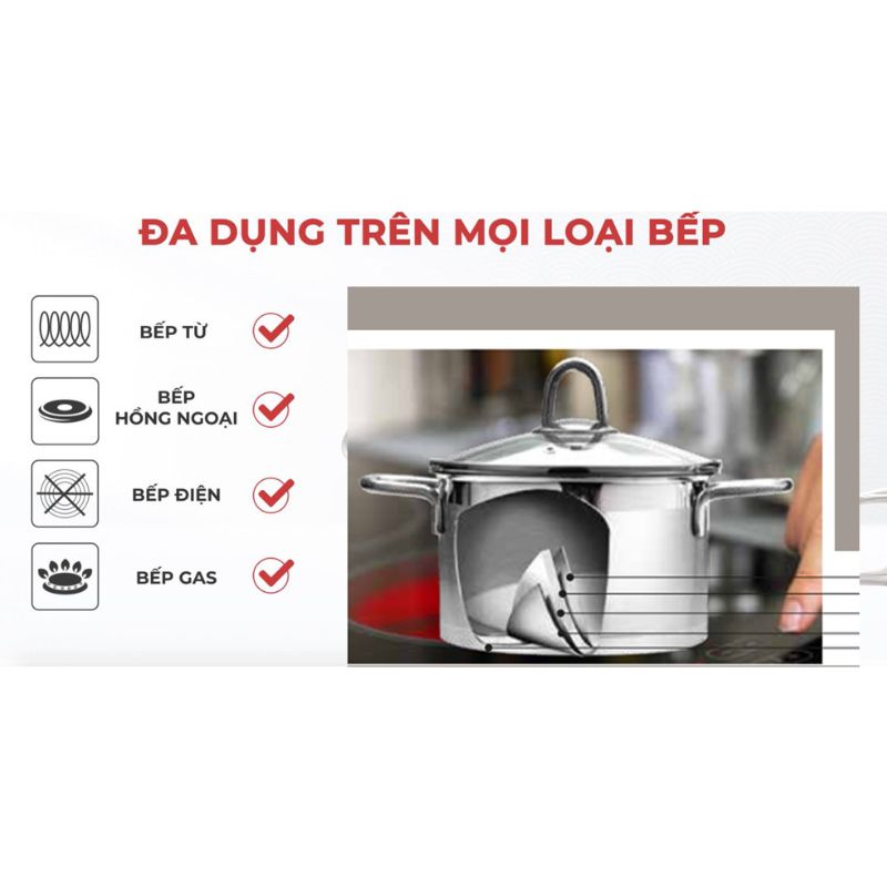 Nấu được trên mọi loại bếp