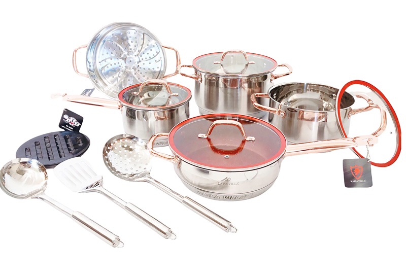 Bộ nồi inox cao cấp Kaisa Villa KV-6638 - Hàng chính hãng